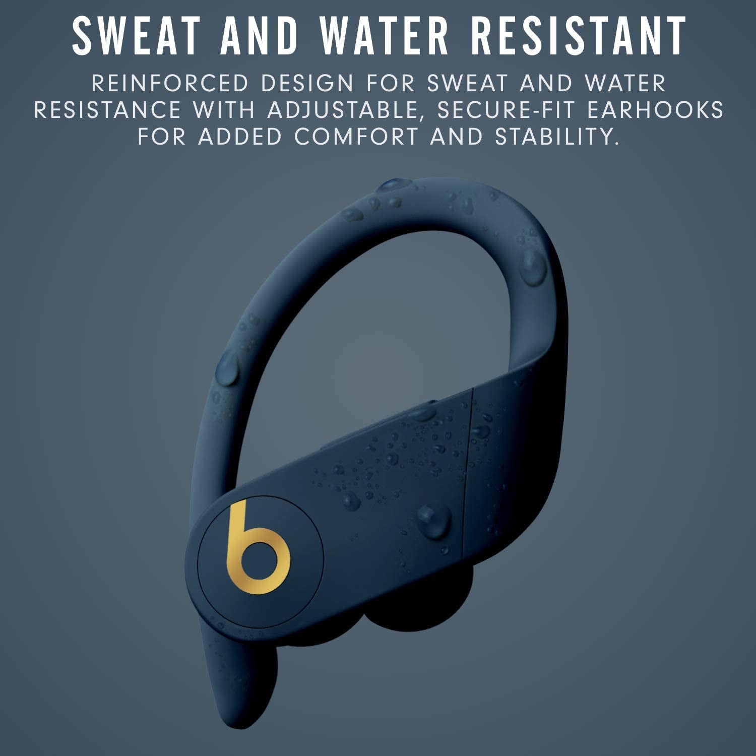 Power Pro Wireless Earphones - Apple H1 Headphone Chip, Class 1 Bluetooth, 9 Hours of Listening Time, Sweat Resistant Earbuds, Built-In Microphone - Navy